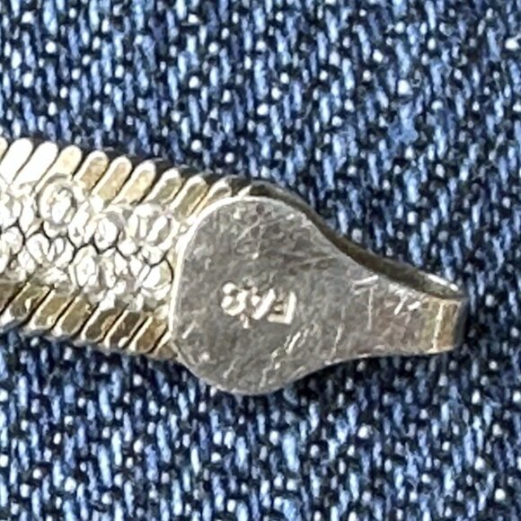 VTG Bracelet Size 7.25 Twisted Herri Link Italy Diamond Cut 925 Sterling 8.3g - Picture 7 of 10